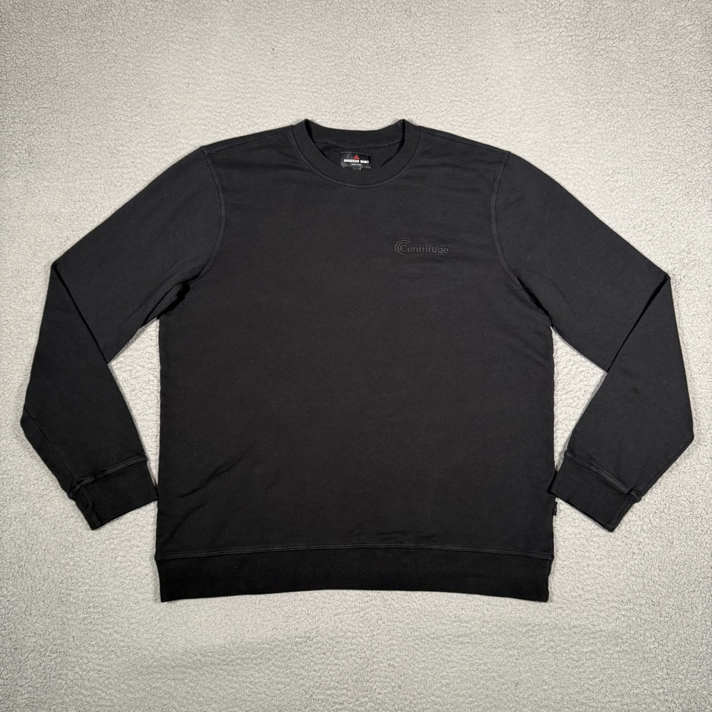 American Giant Sweater Mens Large Black Pullover Crewneck Casual Preppy USA Made